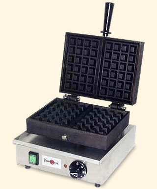 Edelstahl-Elektro-Waffeleisen mit Br&uuml;sseler Platte